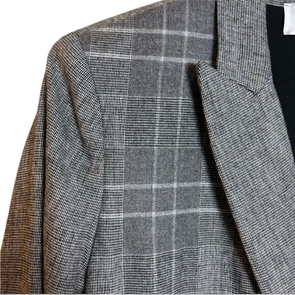 Carlisle New York Grey Black Grid Pattern Wool Blend Blazer Jacket Size 12 - Picture 4 of 12